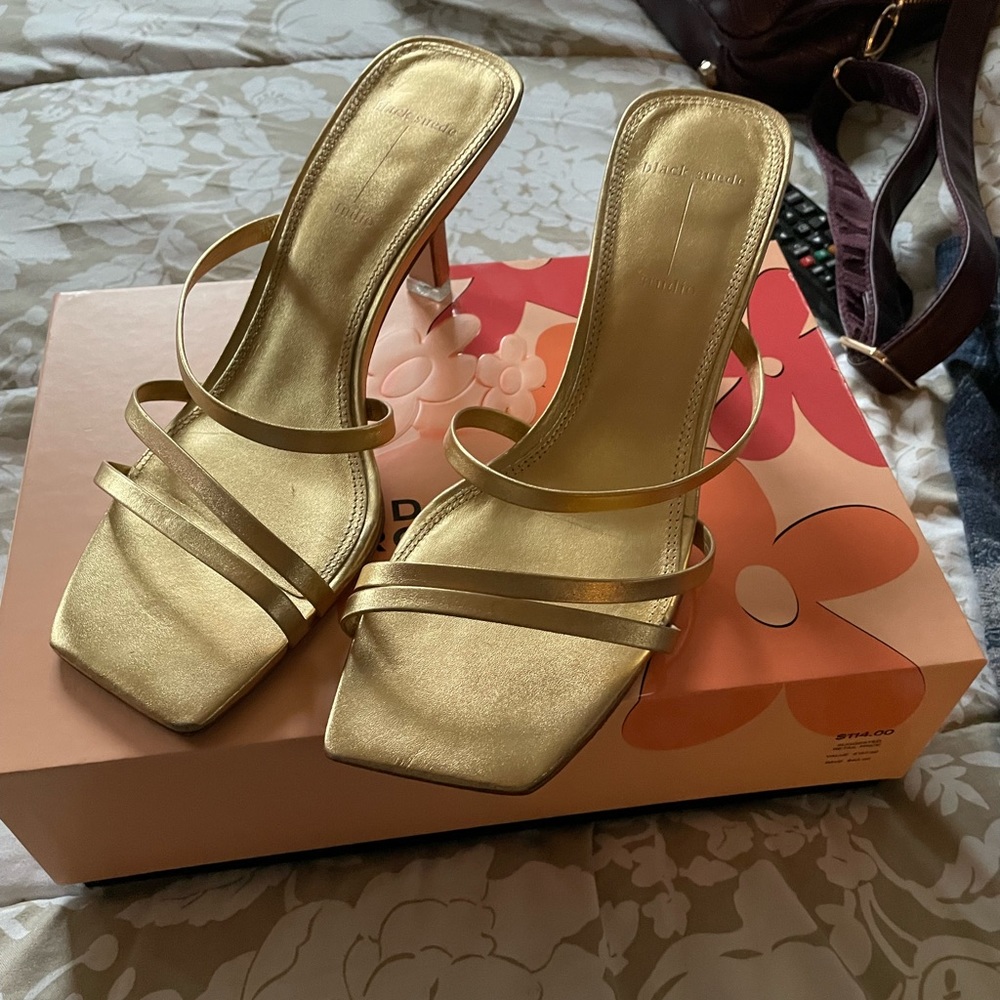 Black Suede Studio Sandal:  sizes 7.5, 8 etc